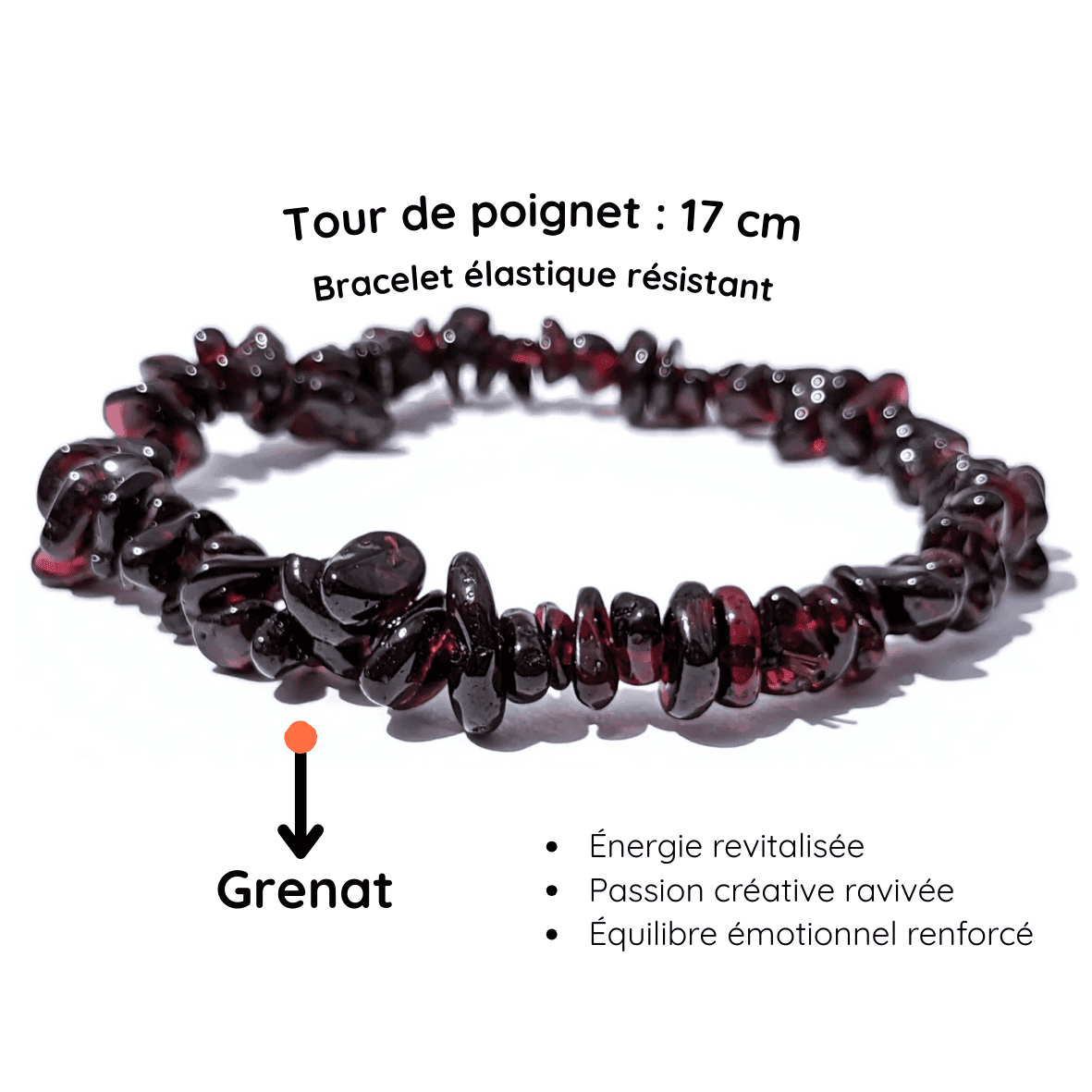 Fiche descriptive du Bracelet baroque pierre Grenat