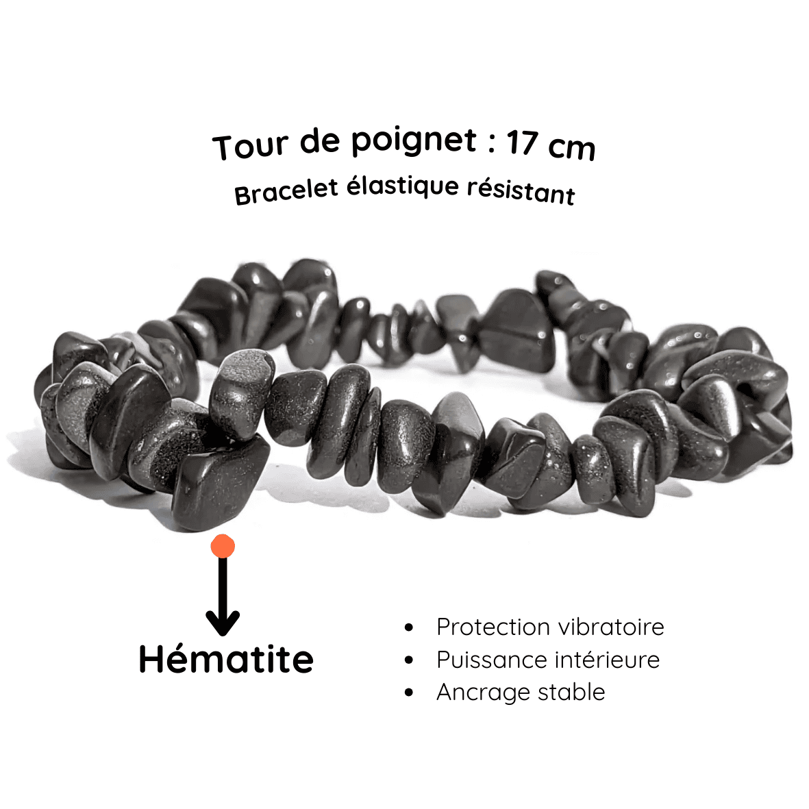 Fiche descriptive du Bracelet baroque pierre hématite