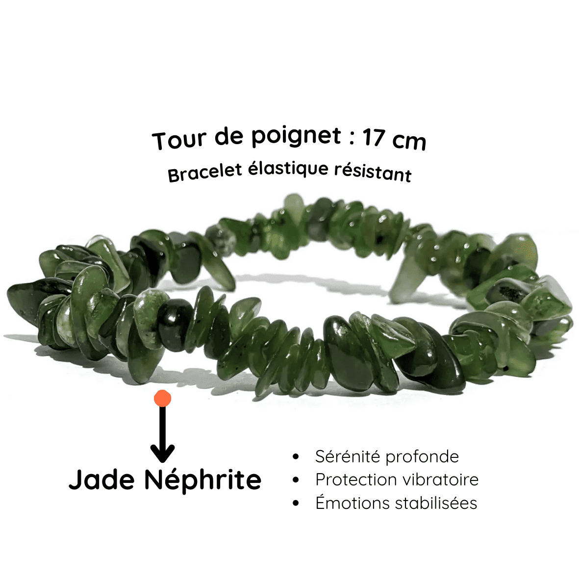 Fiche descriptive du Bracelet baroque pierre jade nephrite
