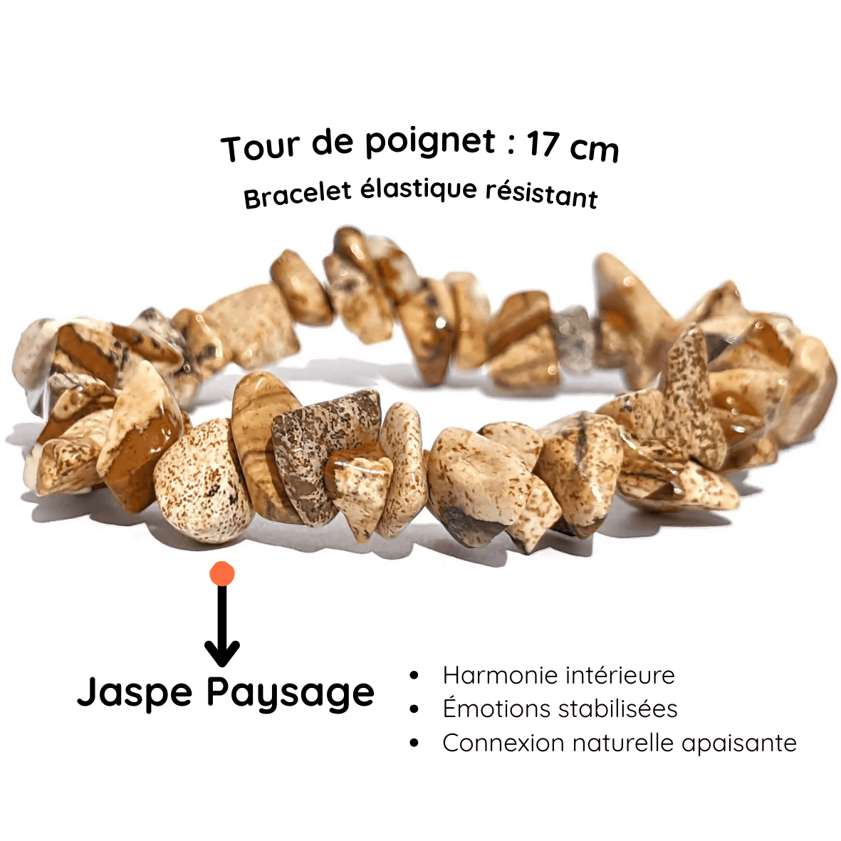 Fiche descriptive du Bracelet baroque pierre jaspe paysage