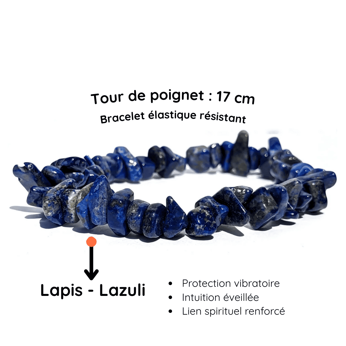Fiche descriptive du Bracelet baroque pierre lapis lazuli