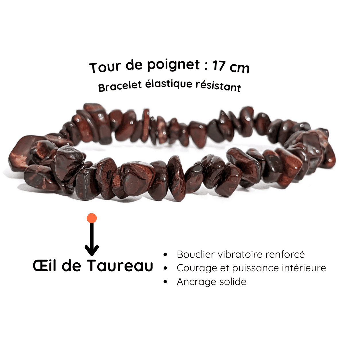 Fiche descriptive bracelet baroque pierre oeil de taureau