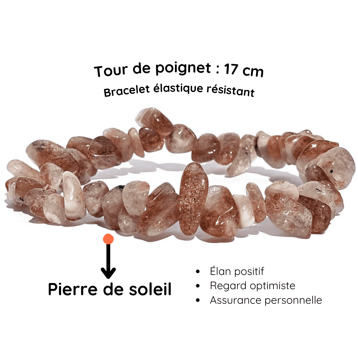 Fiche descriptive du Bracelet baroque pierre pierre de soleil