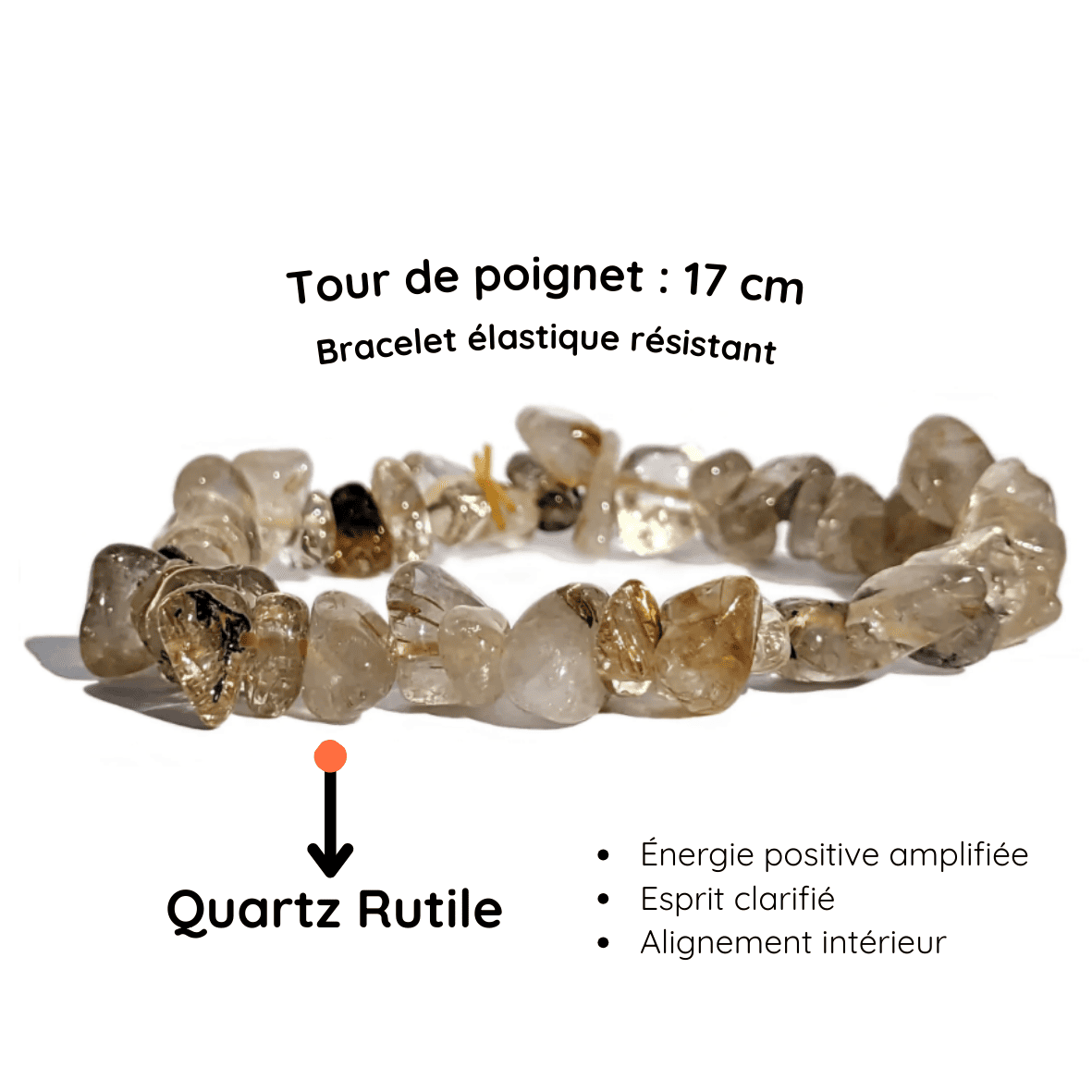 Fiche descriptive du Bracelet baroque pierre quartz rutile