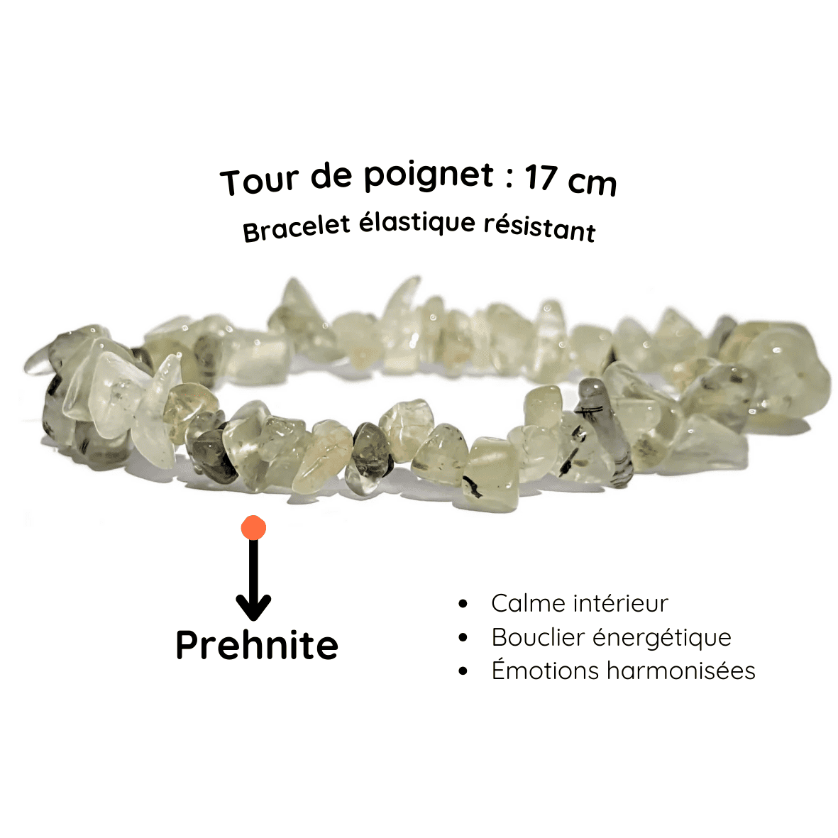 Fiche descriptive du Bracelet baroque pierre prehnite