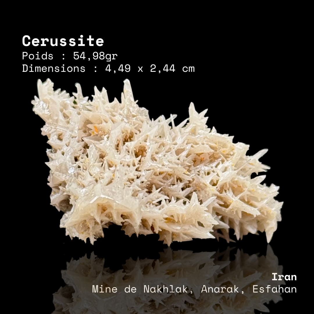 Cérussite Cristallisée et Wulfénite - Mine de Nakhlak  #29