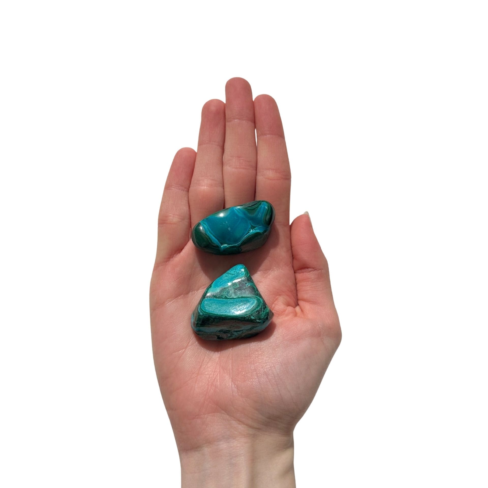 Chrysocolle Malachite mains