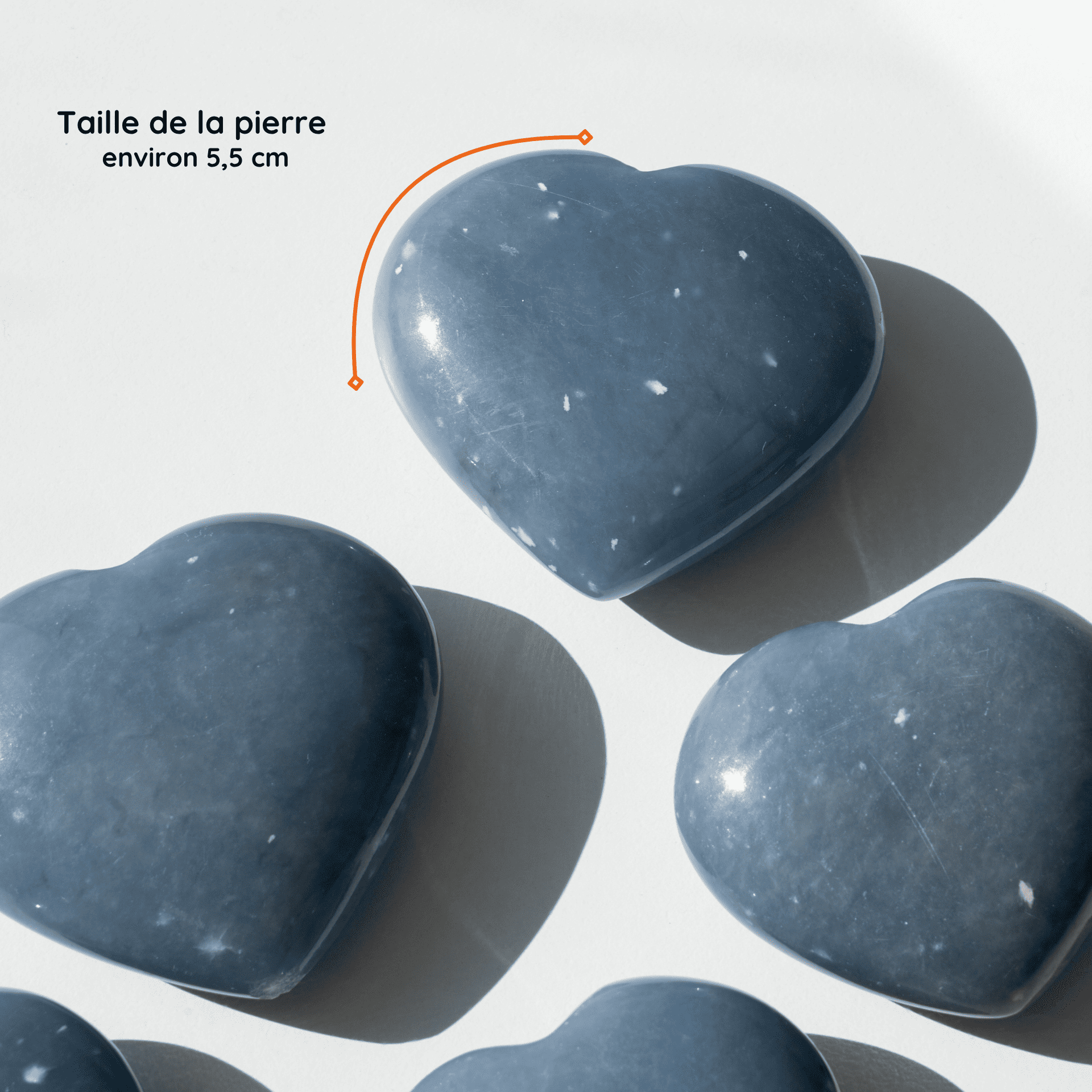 Galet Cœur Angélite taille