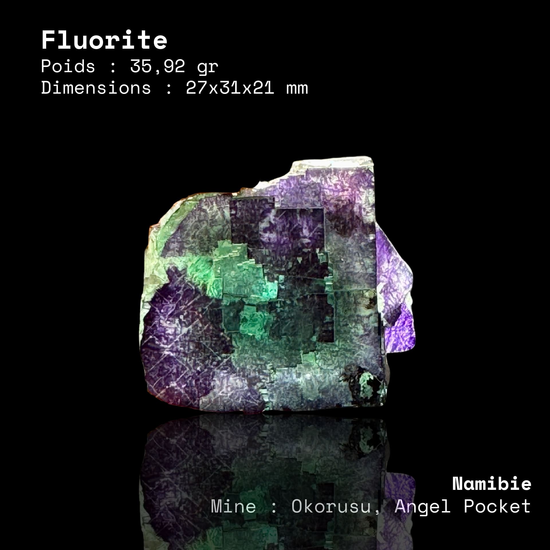 Fluorite Okorusu Angle Pocket 35,92gr
