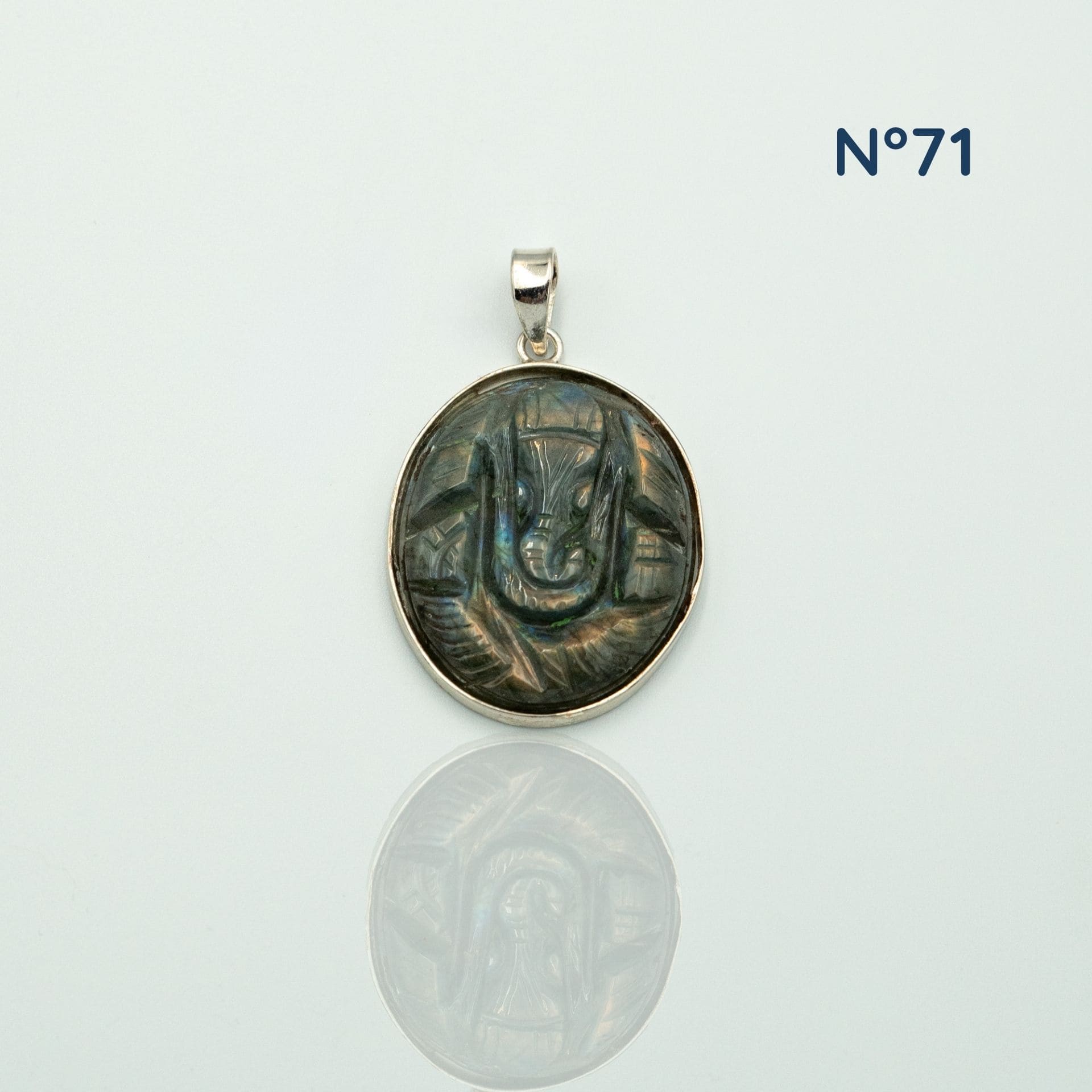 Pendentif Ganesh en Labradorite - Protection & Transformation