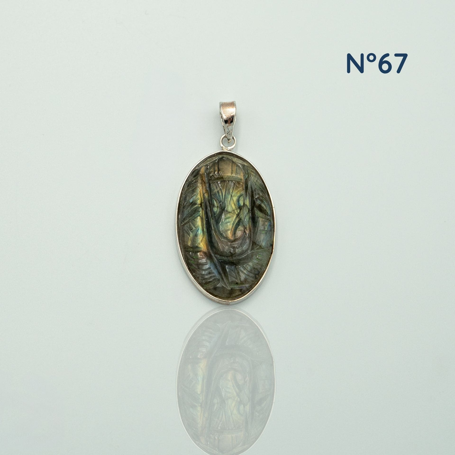 Pendentif Ganesh en Labradorite - Protection & Transformation