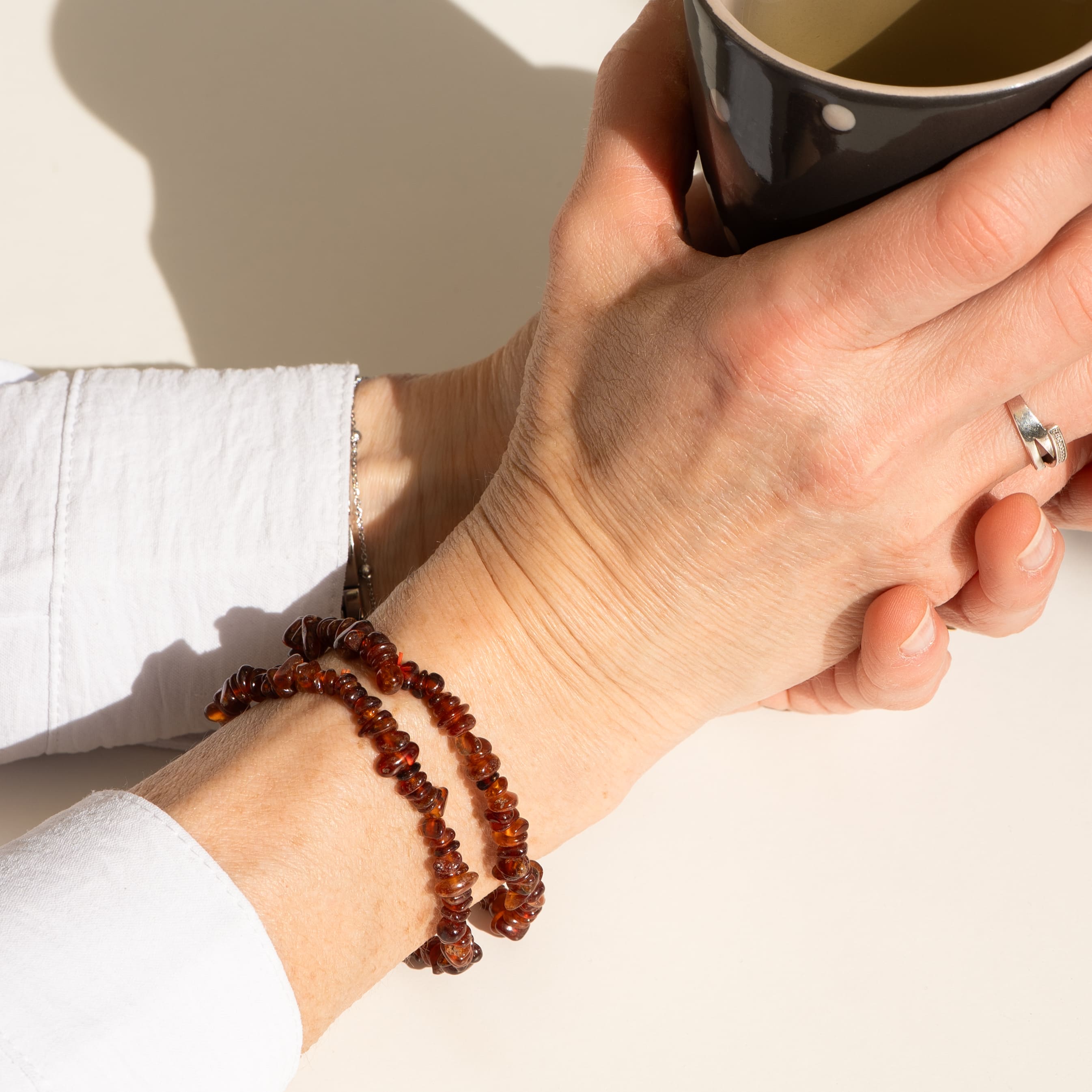 Bracelet porter grenat Hessonite baroque