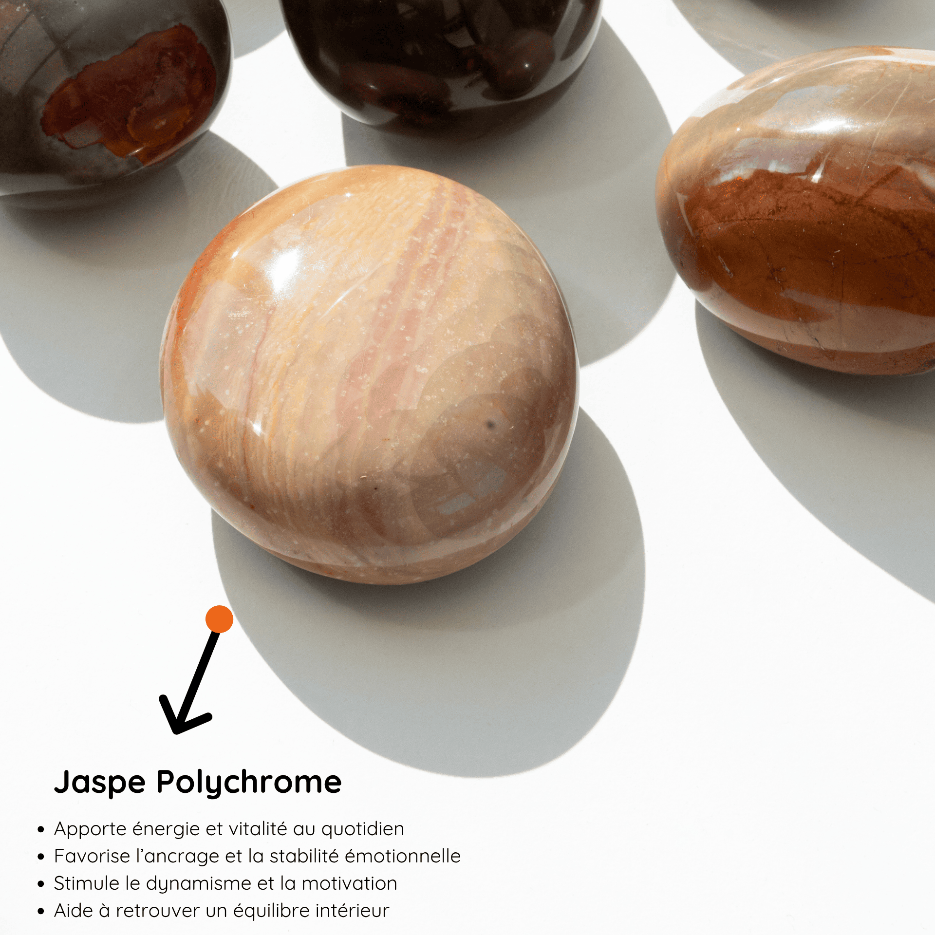 Galet Jaspe Polychrome vertus
