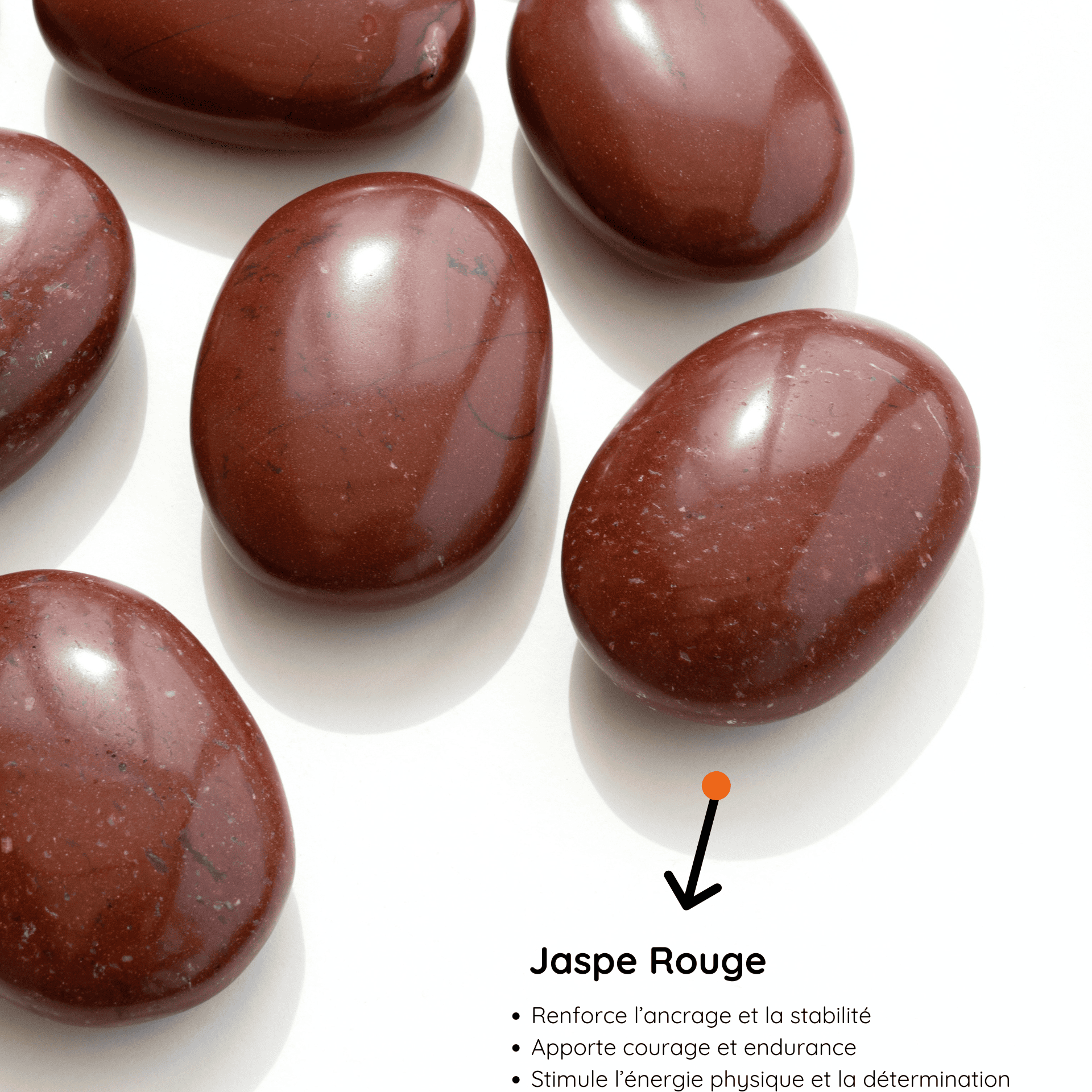Galet Jaspe Rouge vertus