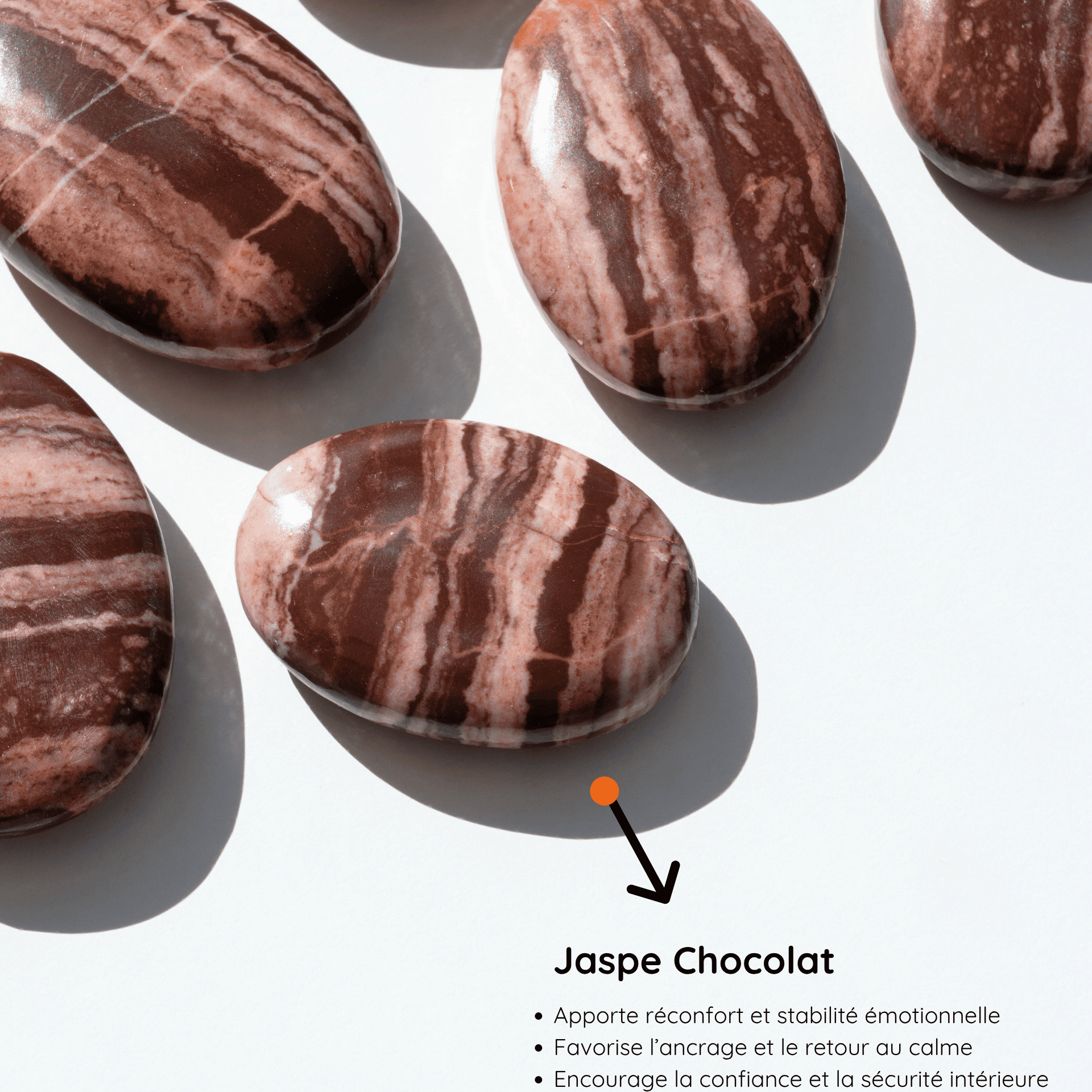 Galet Jaspe Chocolat vertus