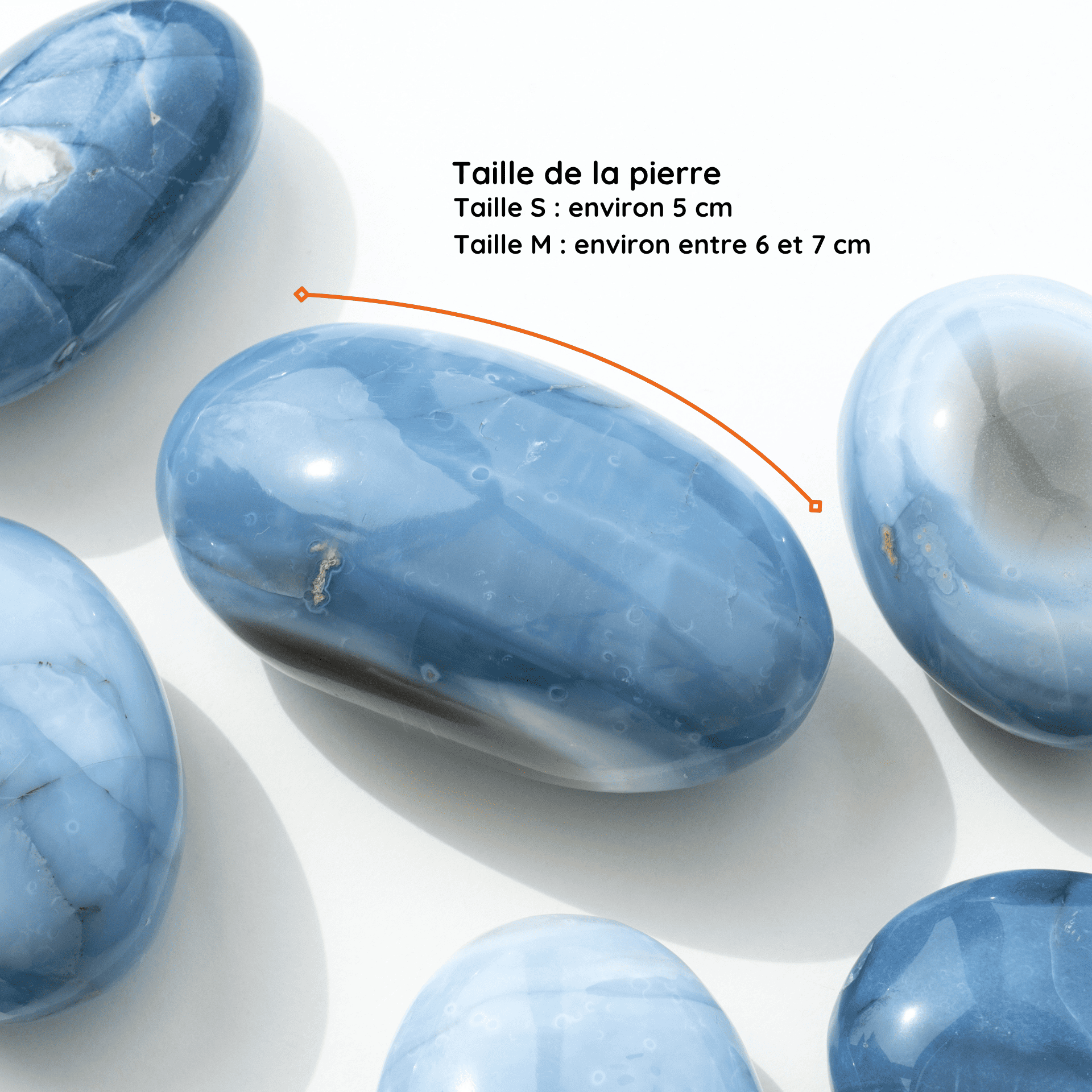 Galet Opale Bleue taille