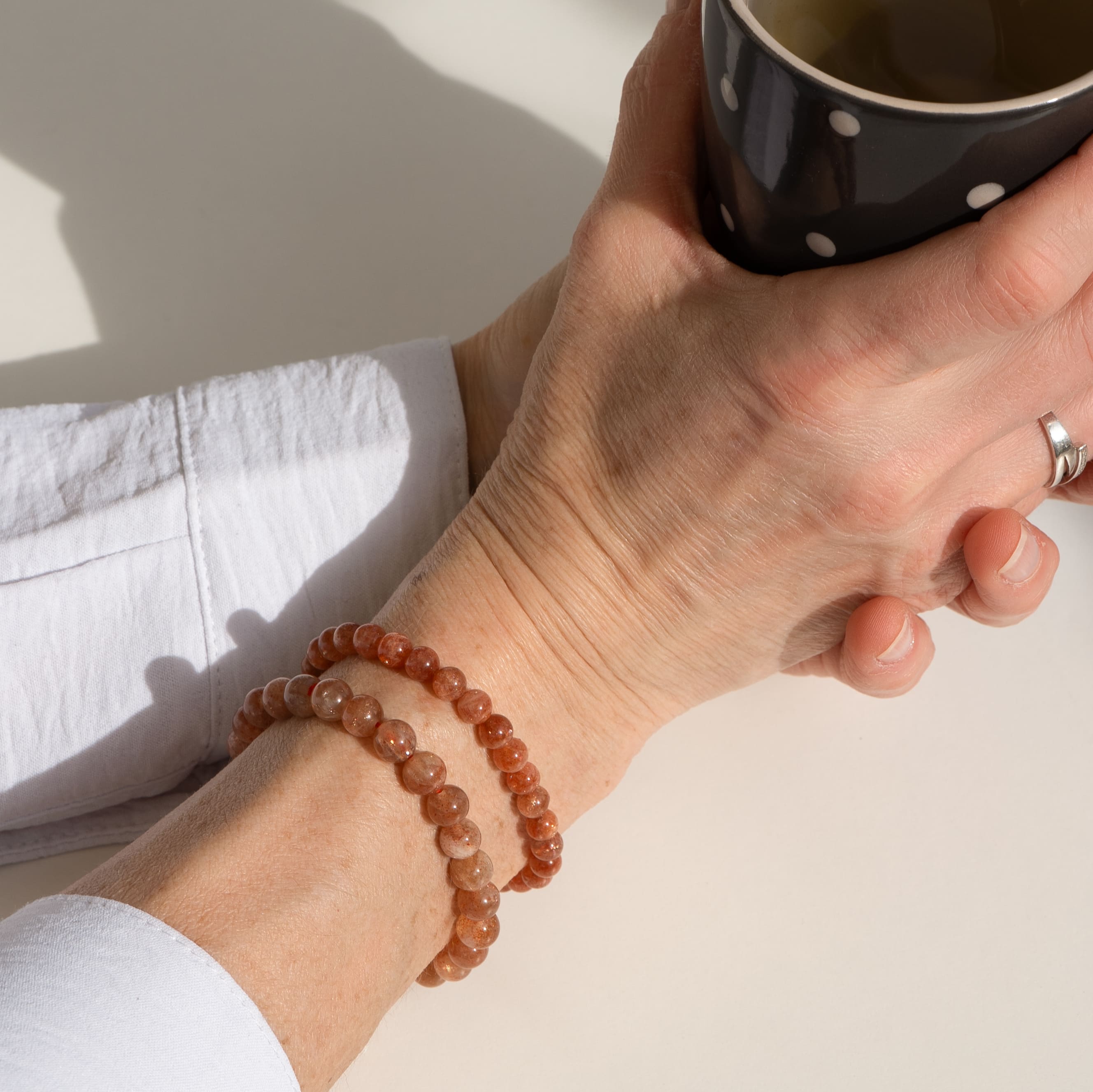 Bracelet porter pierre de soleil perle