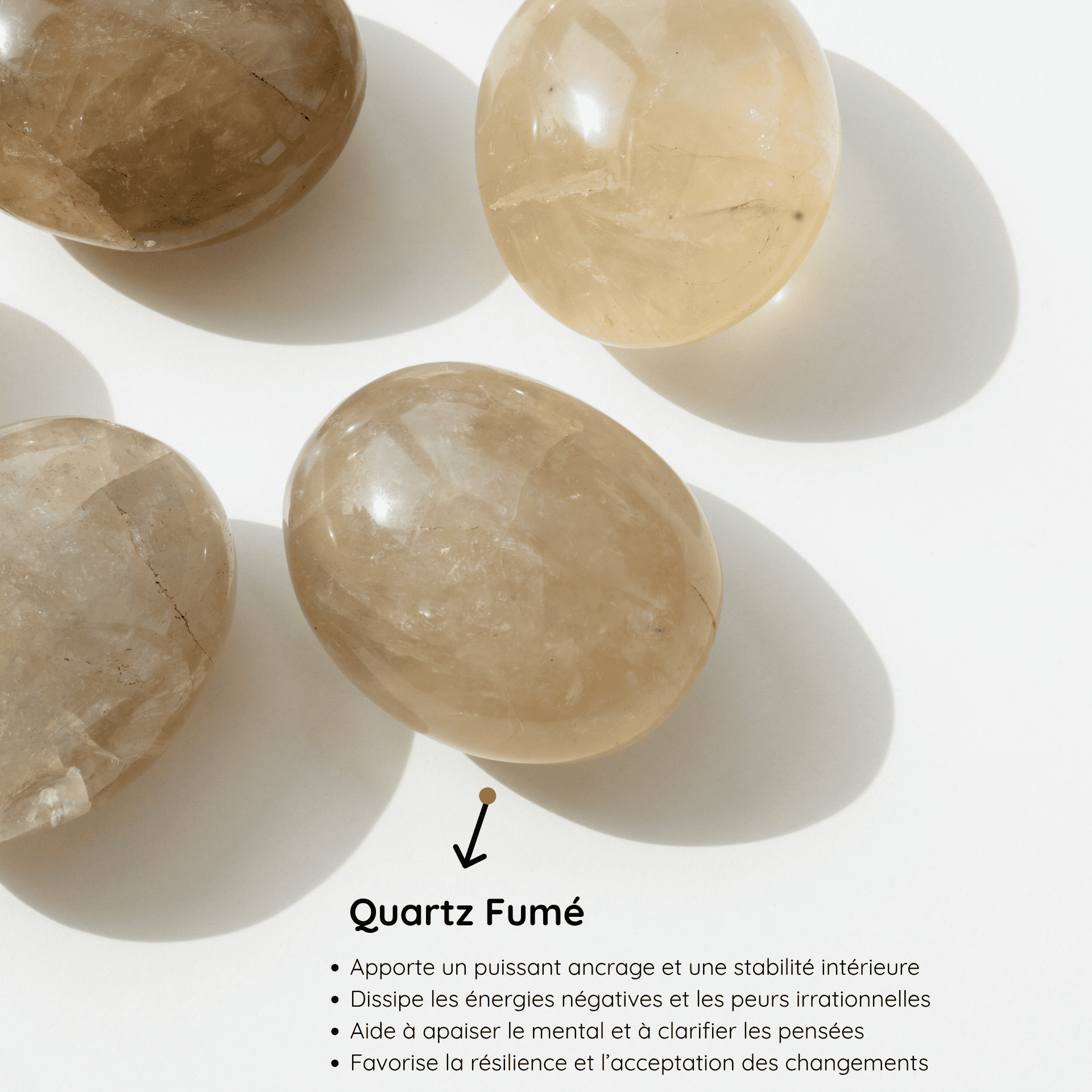 Galet Quartz Fumé  vertus