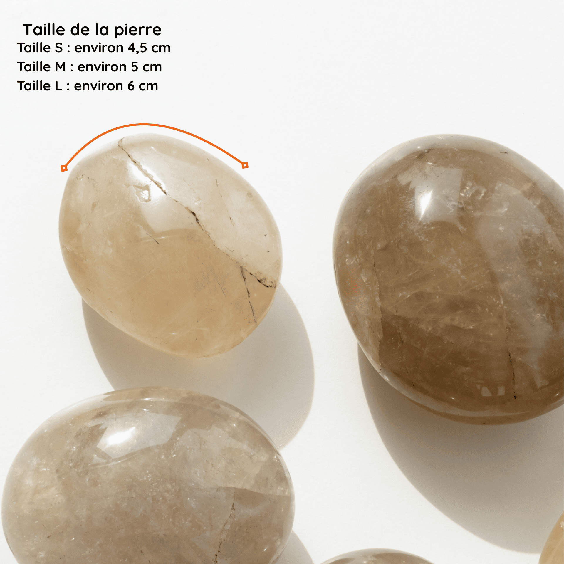 Galet Quartz Fumé taille