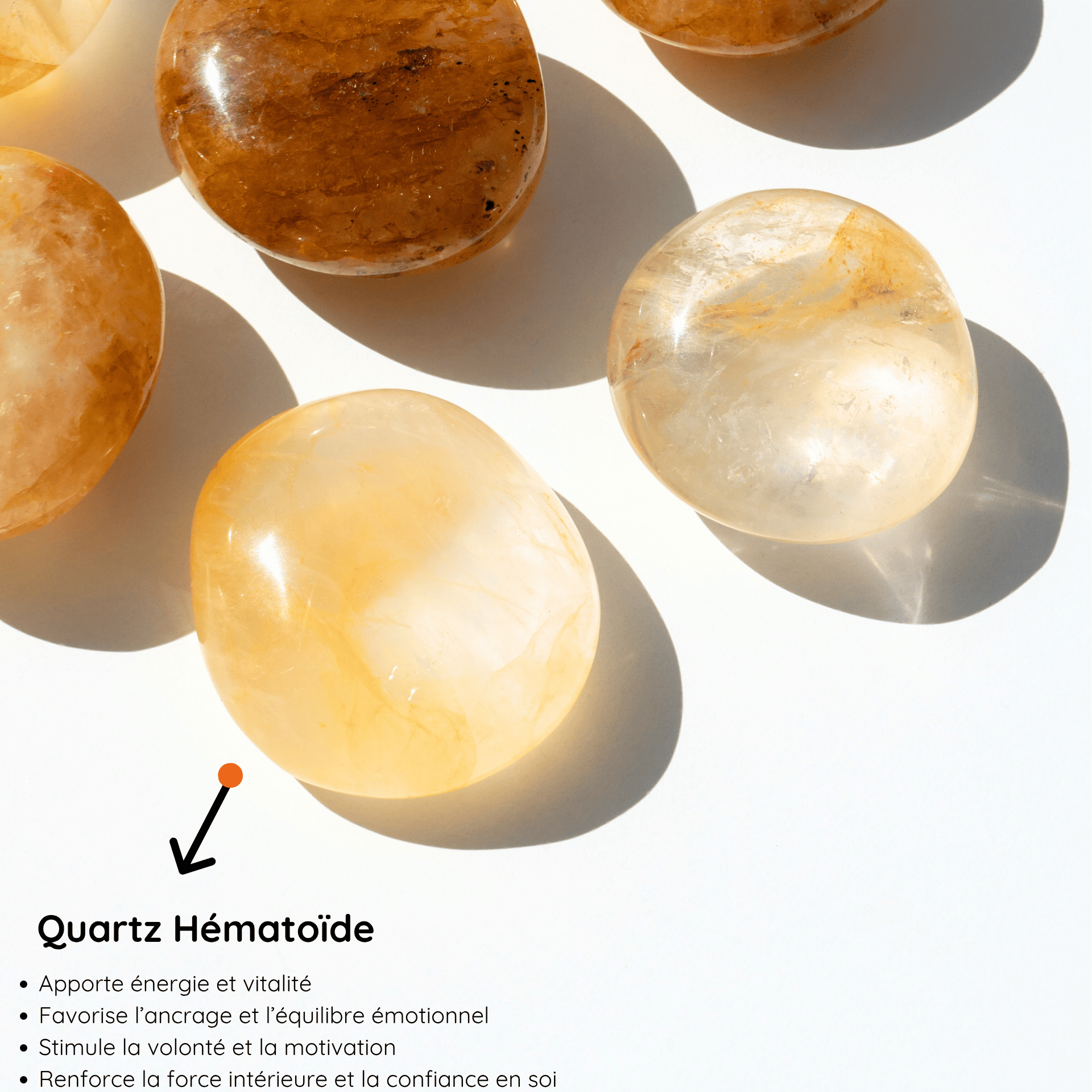 Galet Quartz Hématoïde vertus