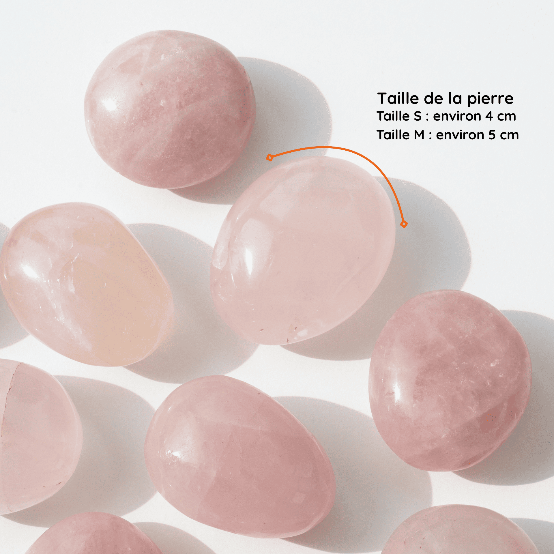 Galet Quartz Rose taille