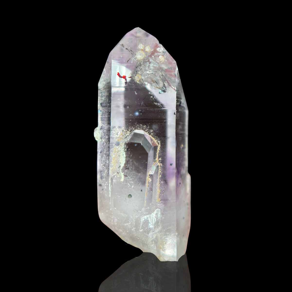 Quartz fantôme d'améthyste harlequin (Streep, Goboboseb)