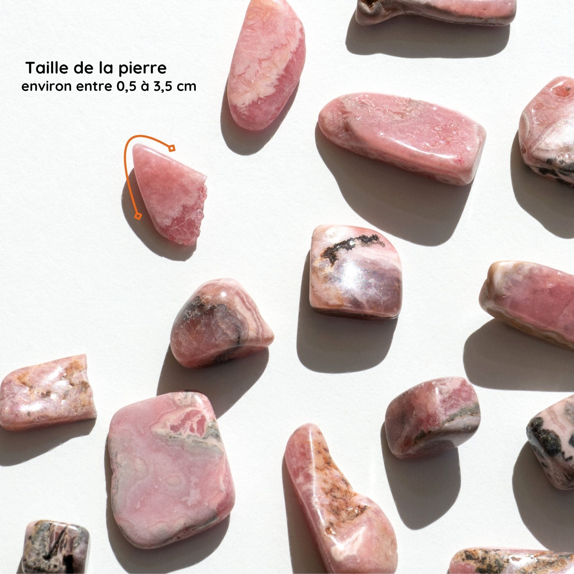 Rhodochrosite roulée taille