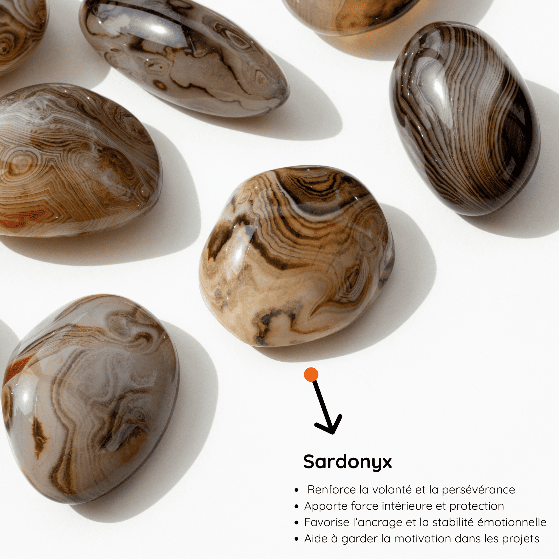 Galet Agate Sardonyx vertus