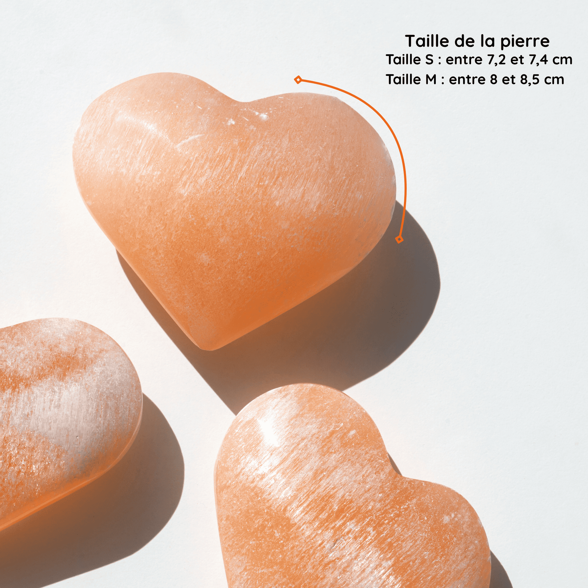 Coeur Sélénite Orange  taille