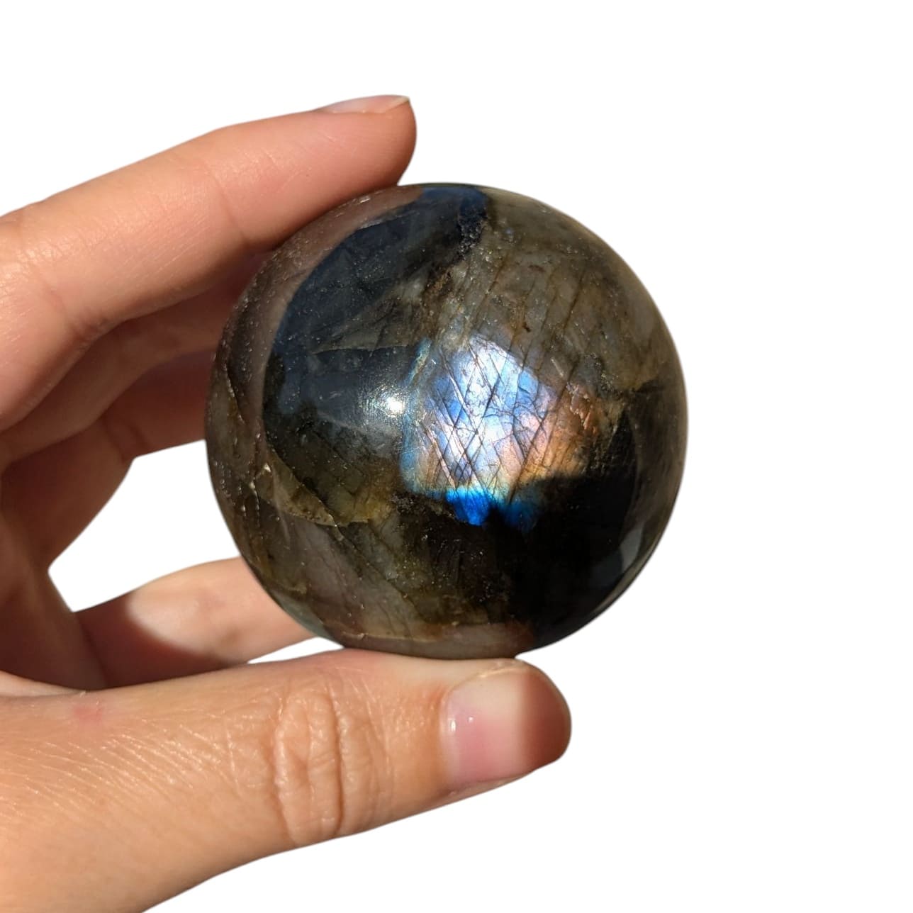 Sphère en pierre labradorite