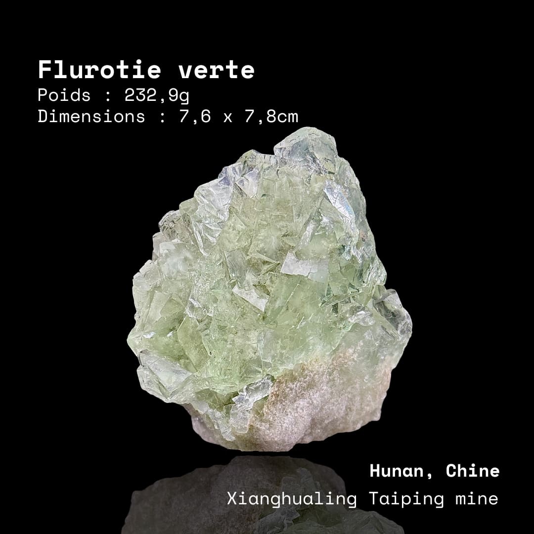 Fluorine Verte Cubique - Mine Xianghualing (Chine)