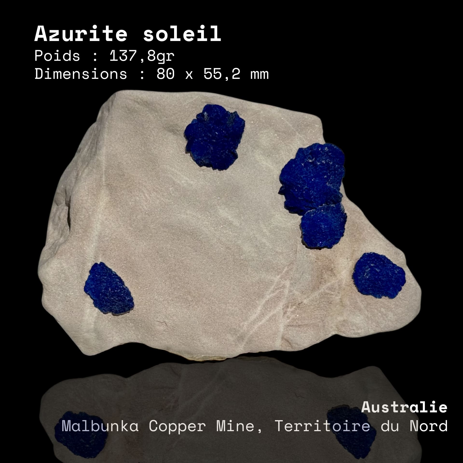 Azurite "Soleil" Bleu Électrique - Australie #01