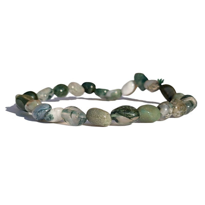 bracelet agate mousse pierre roulée