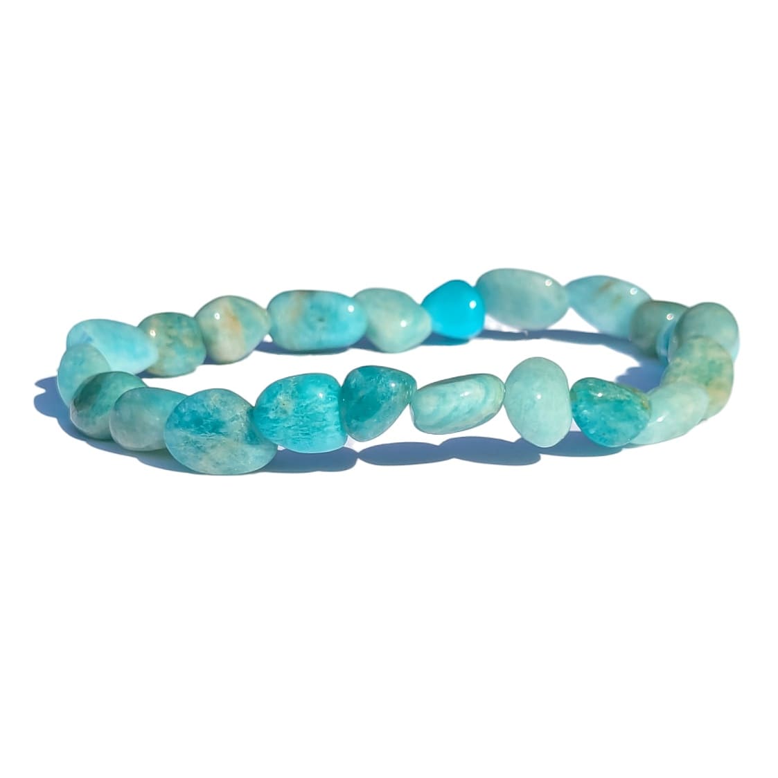 bracelet amazonite pierre roulée