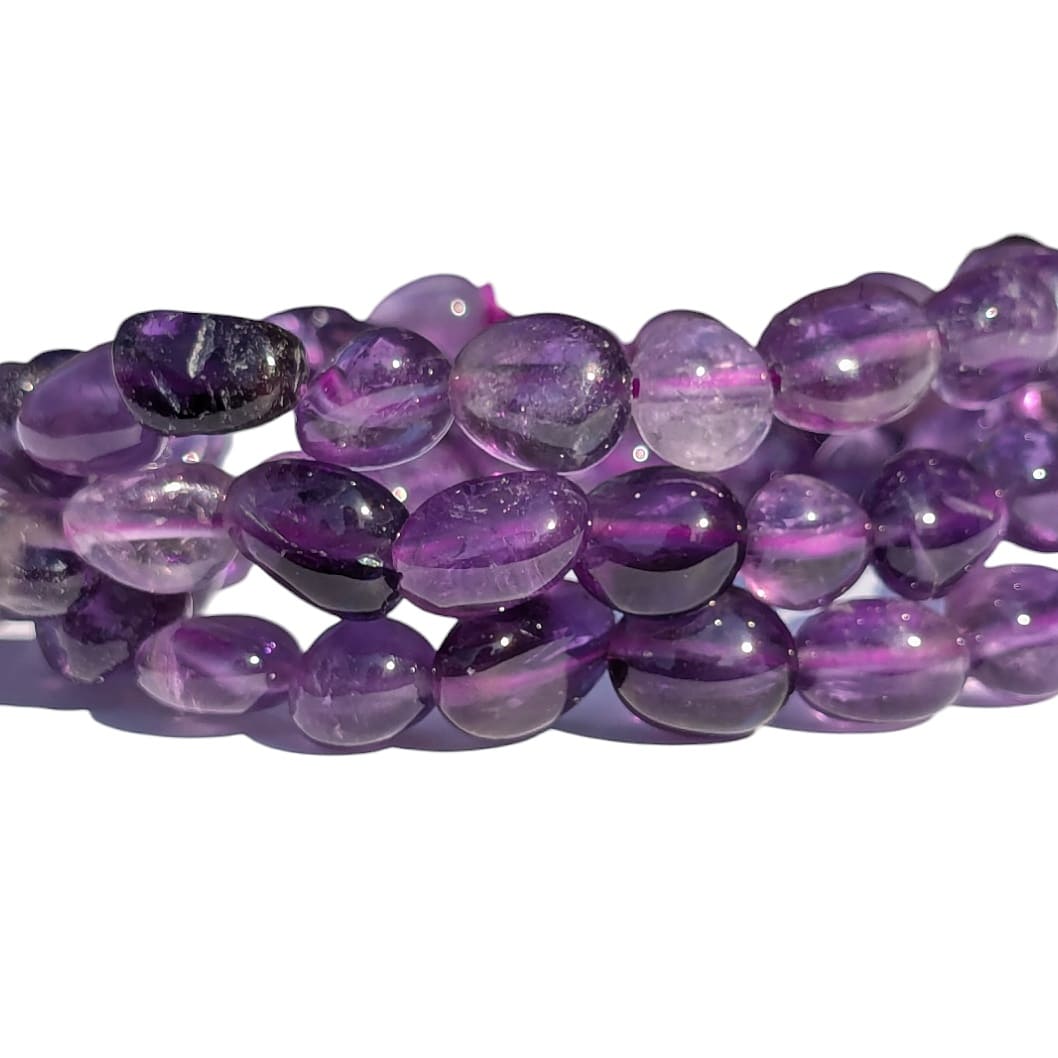 bracelet élastique amethyste pierre roulée