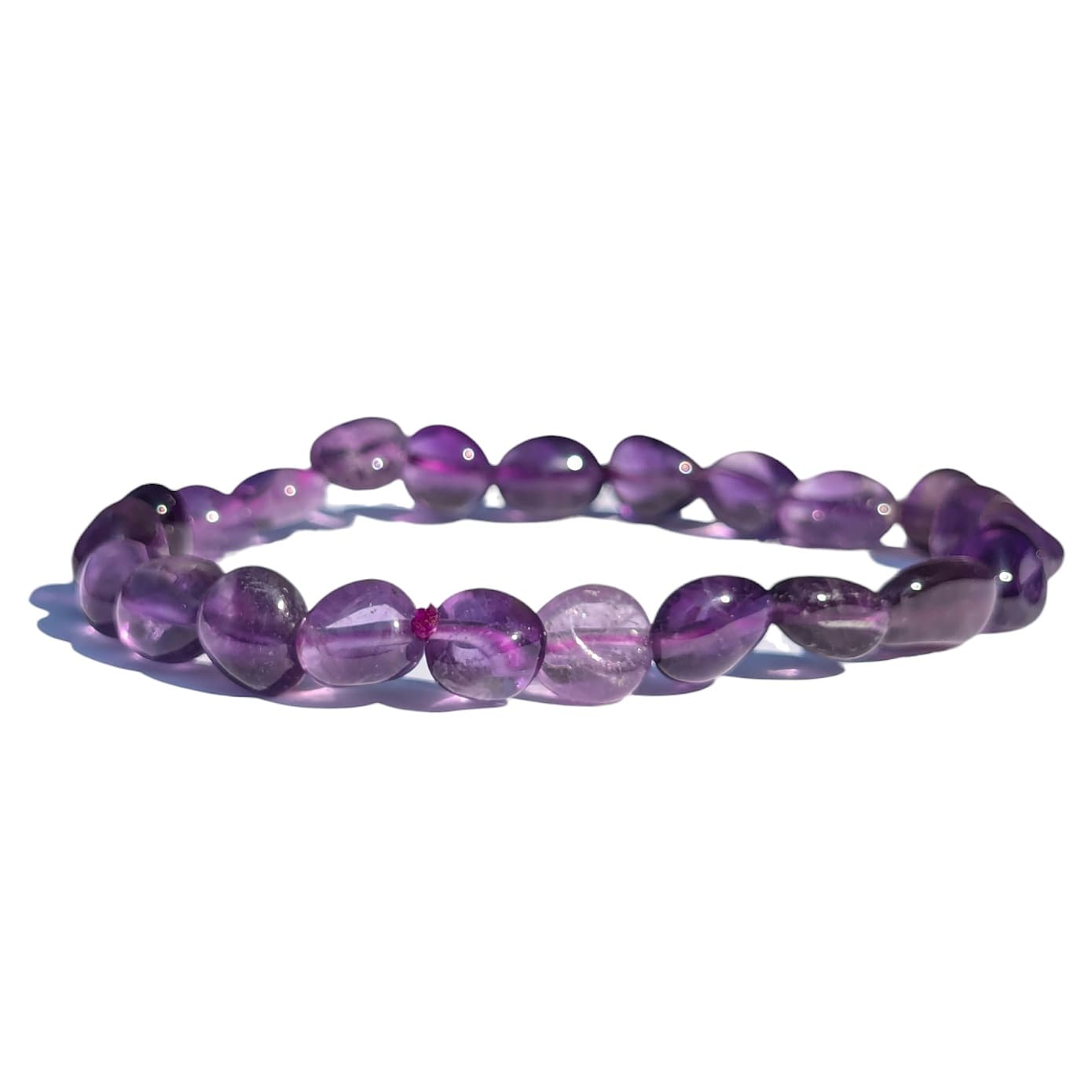 bracelet amethyste pierre roulée