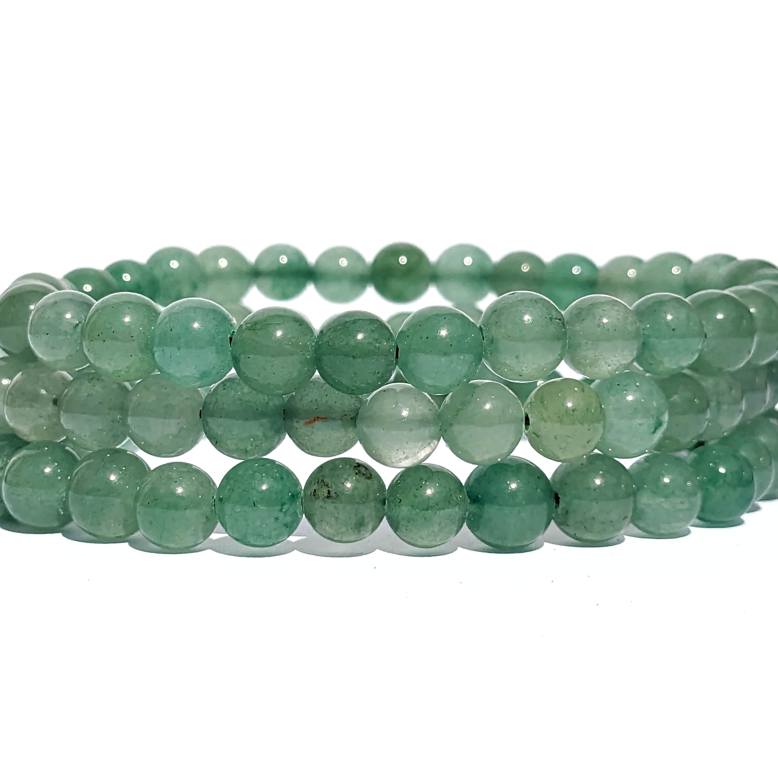 Bracelet Aventurine Verte Perles 6mm Pierre de Lithoth rapie