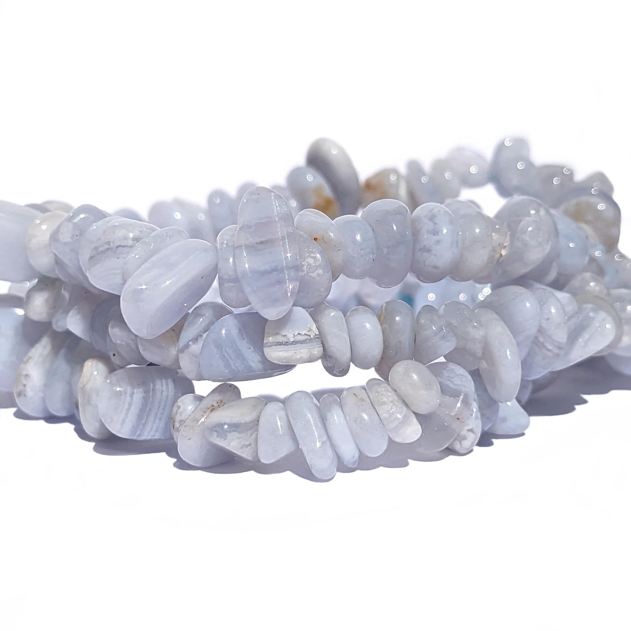 bracelet pierre naturelle calcédoine bleue