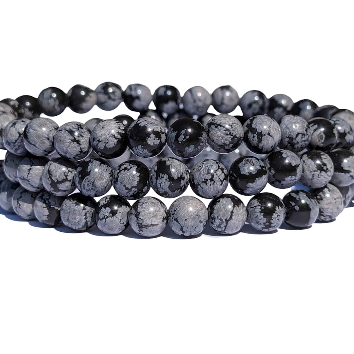 Bracelet obsidienne flocon de neige