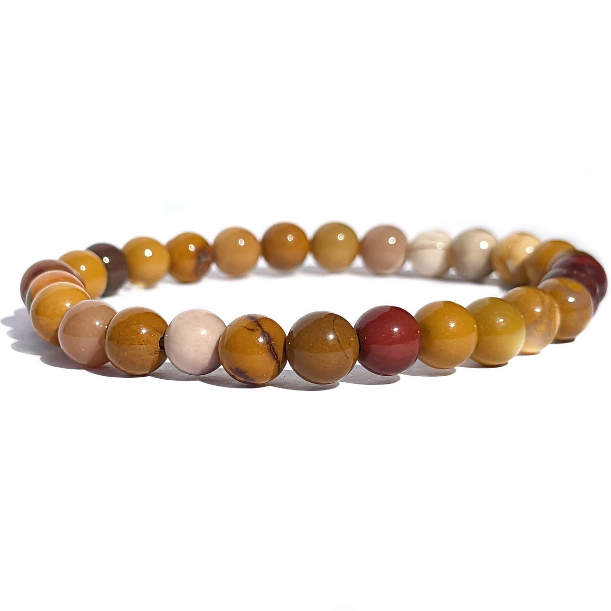Bracelet Perles En Mokaïte (pierre Naturelle) - Fait Main - Taille Sur Mesure - Homme/Femme