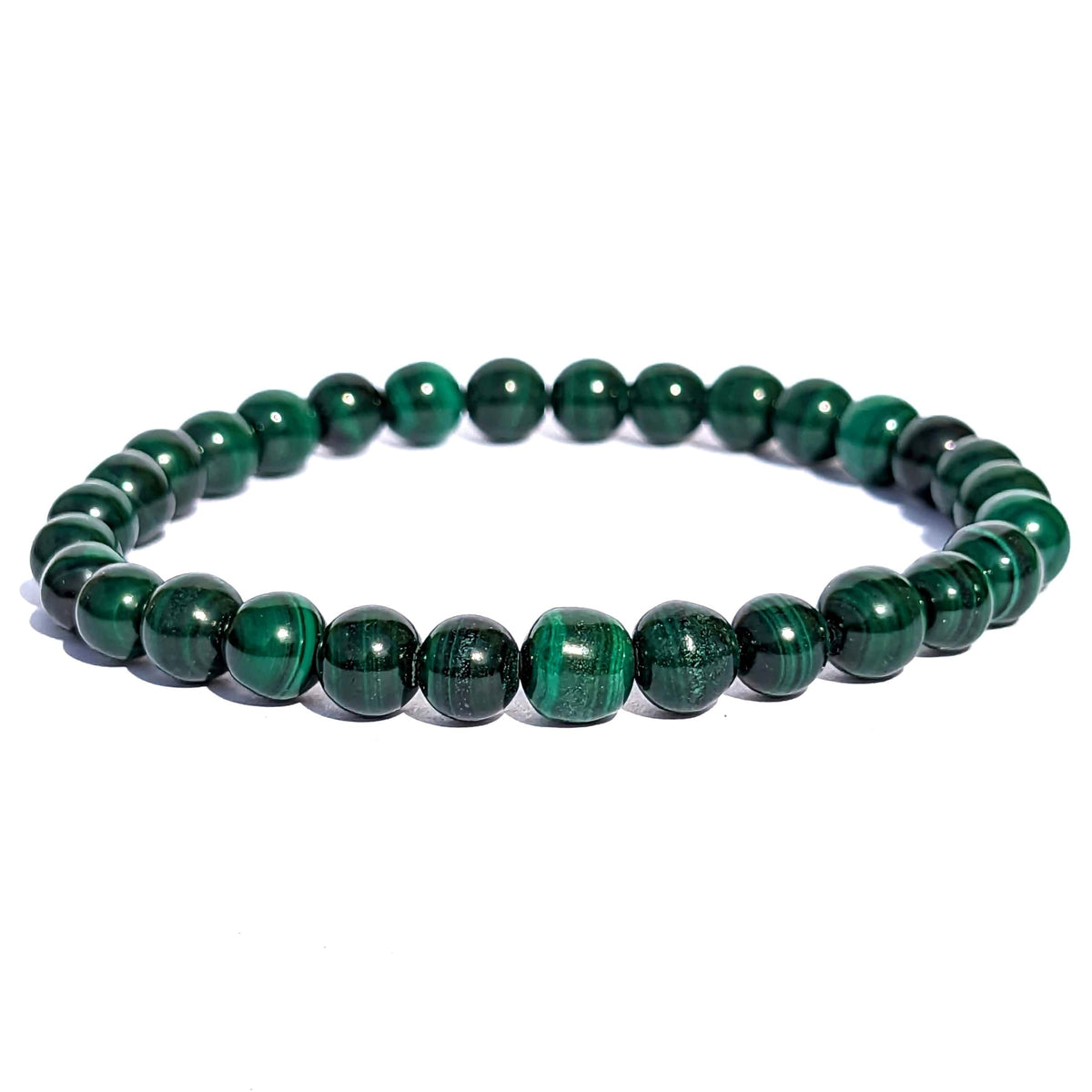 Bracelet et pierres en malachite naturelle aux bandes vertes