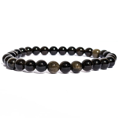 bracelet pierre obsidienne dorée