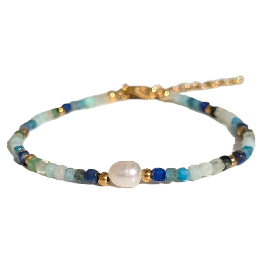 Bracelet perles - Lapis-lazuli, Apatite, Rubis zoïsite, Emeraude