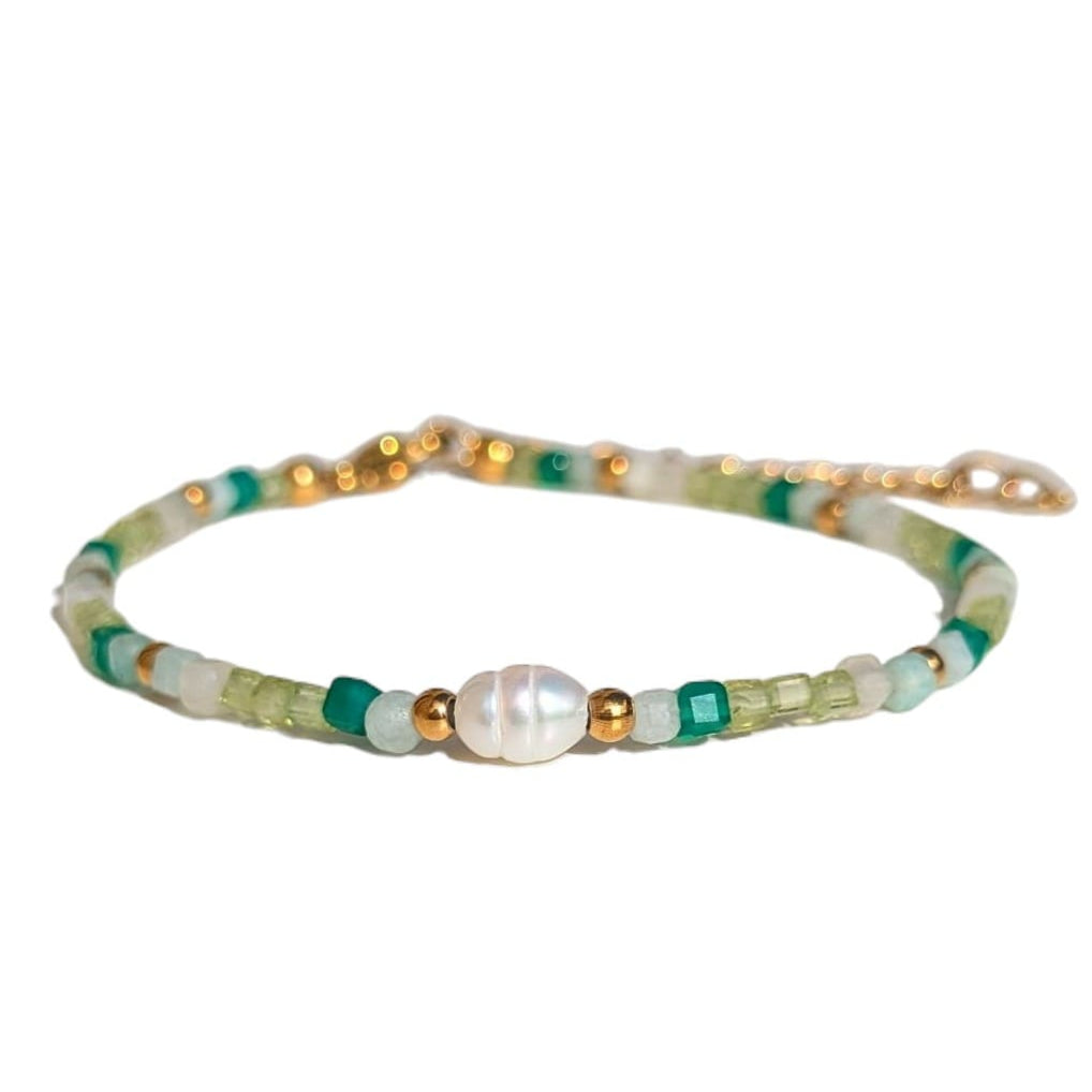 bracelet pierre naturelle en agate verte