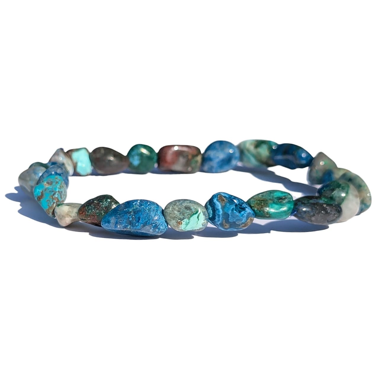 bracelet pierre roulée chrysocolle shattuckite 