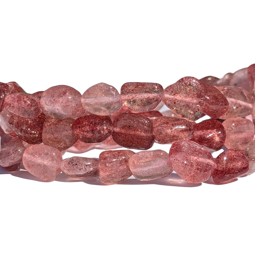 pierre quartz fraise bracelet