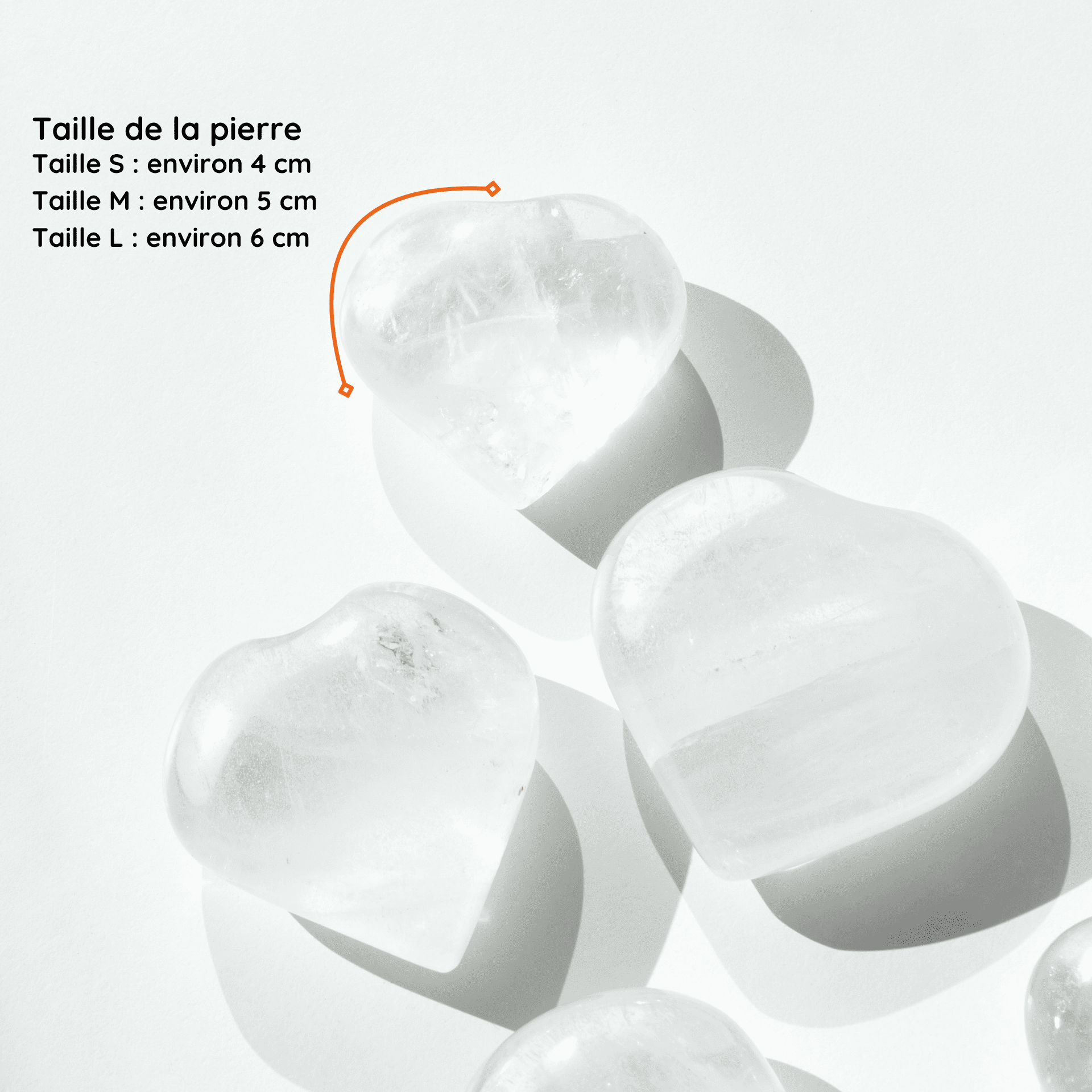 Galet cœur Cristal de Roche taille