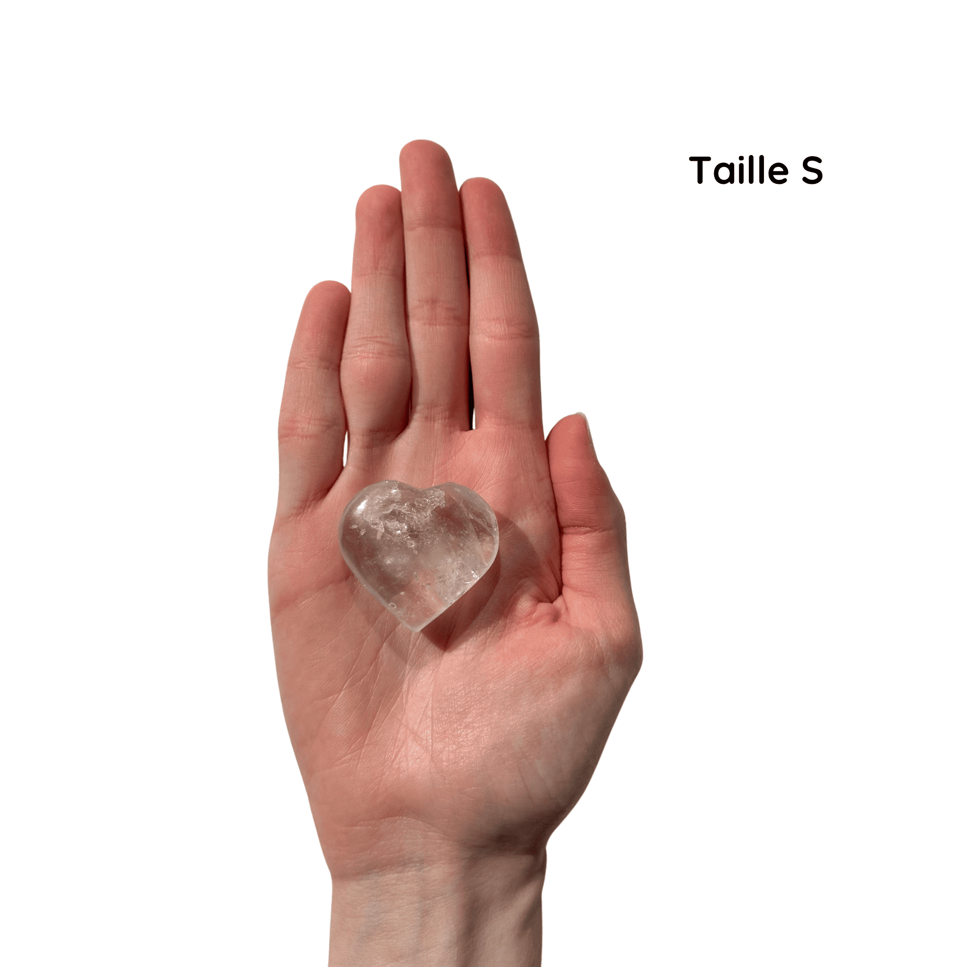 Galet cœur Cristal de Roche S