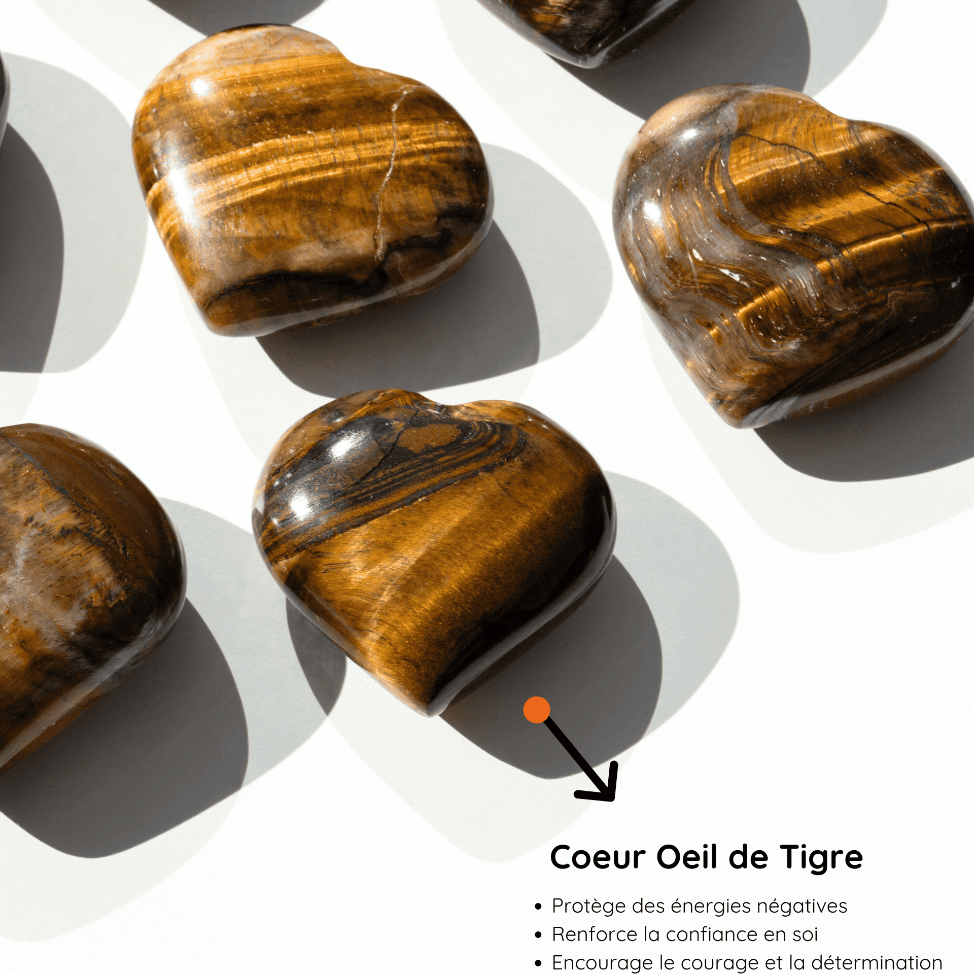 Galet cœur Œil de Tigre vertus