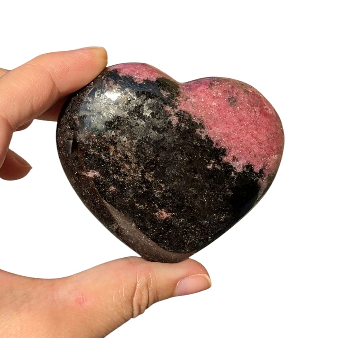 coeur en pierre naturelle rhodonite